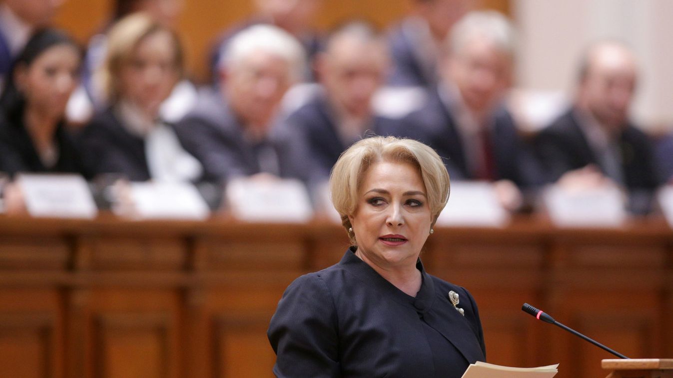 Romanian Prime Minister Viorica Dancila attends a vote of confidence at the Parliament in Bucharest