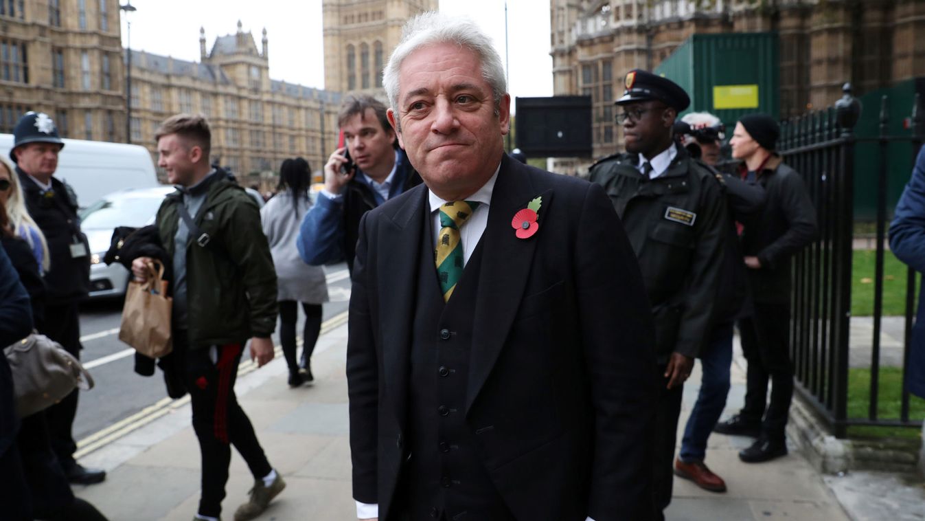 Speaker of the House of Commons John Bercow leaves a service of Remmemberance in Westminster, London