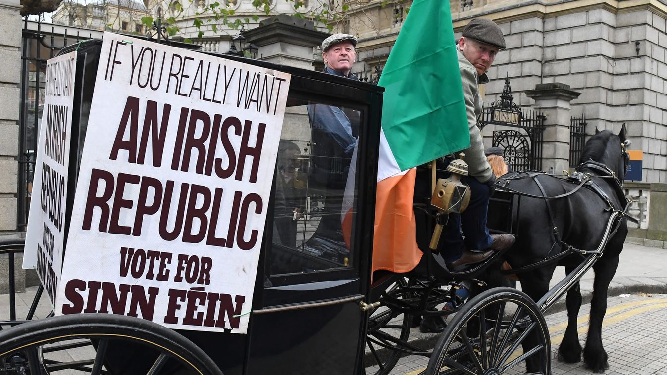 Sinn Fein commemorate the centenary of the Irish 1918 general election by posing for a recreation of an iconic photo taken outside Government Buildings on this day 100 years ago in Dublin