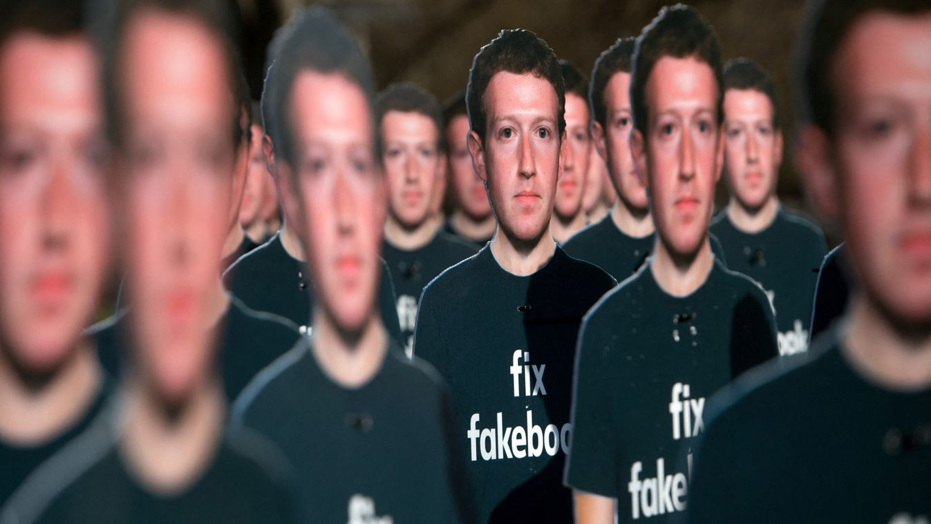 Advocacy group, Avaaz, takes an army of 100 life-sized Zuckerberg cutouts to the Capitol lawn.