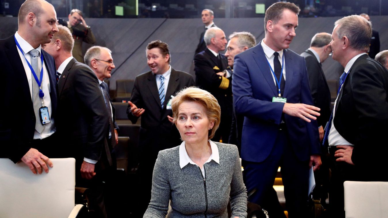 German Defence Minister Ursula von der Leyen attends a NATO defence ministers meeting at the Alliance headquarters in Brussels