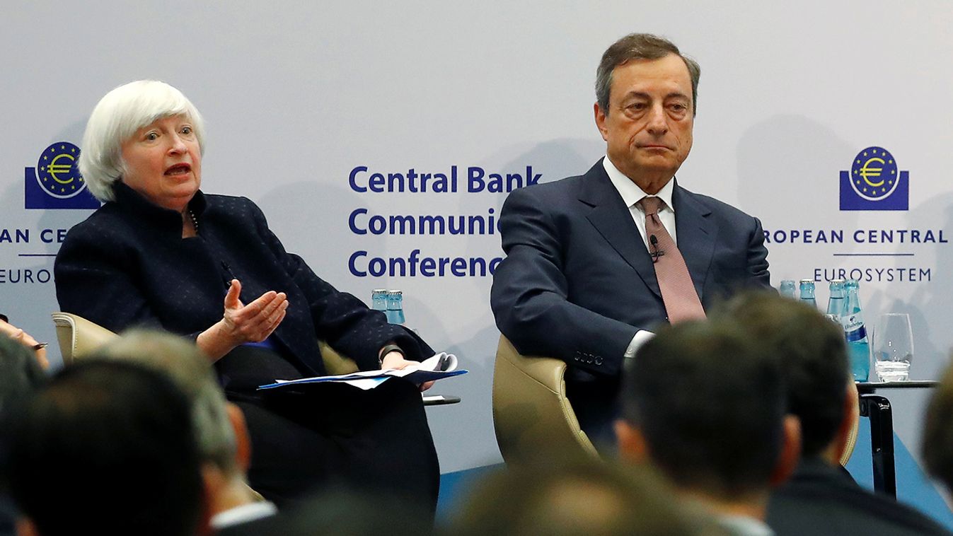Central Bank Governors attend ECB's Central Bank Communications Conference in Frankfurt