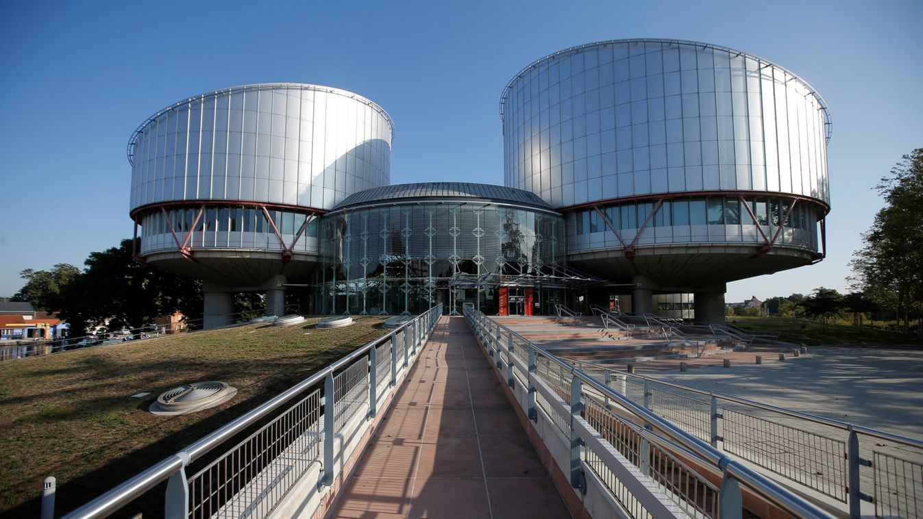 The building of the European Court of Human Rights is seen ahead of the start of a hearing in Strasbourg