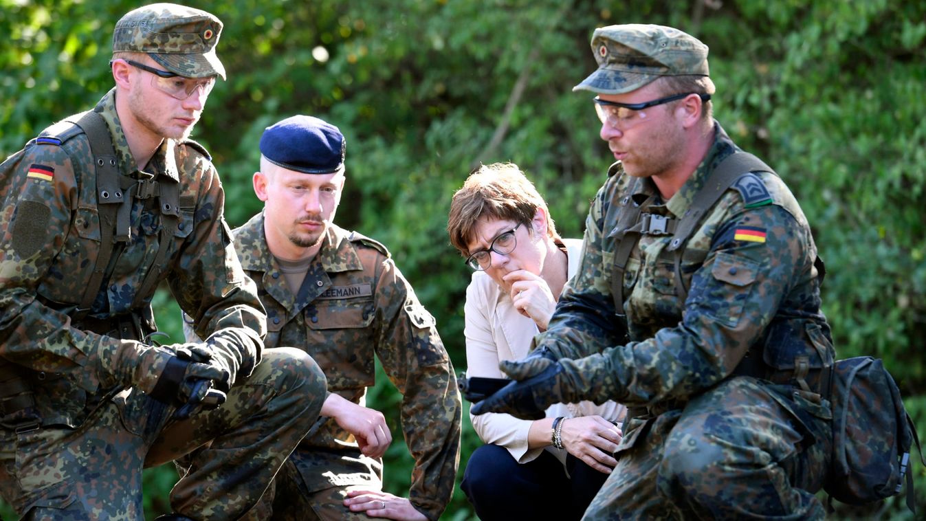 German Defence Minister Annegret Kramp-Karrenbauer visits troops of the German army Bundeswehr in Celle