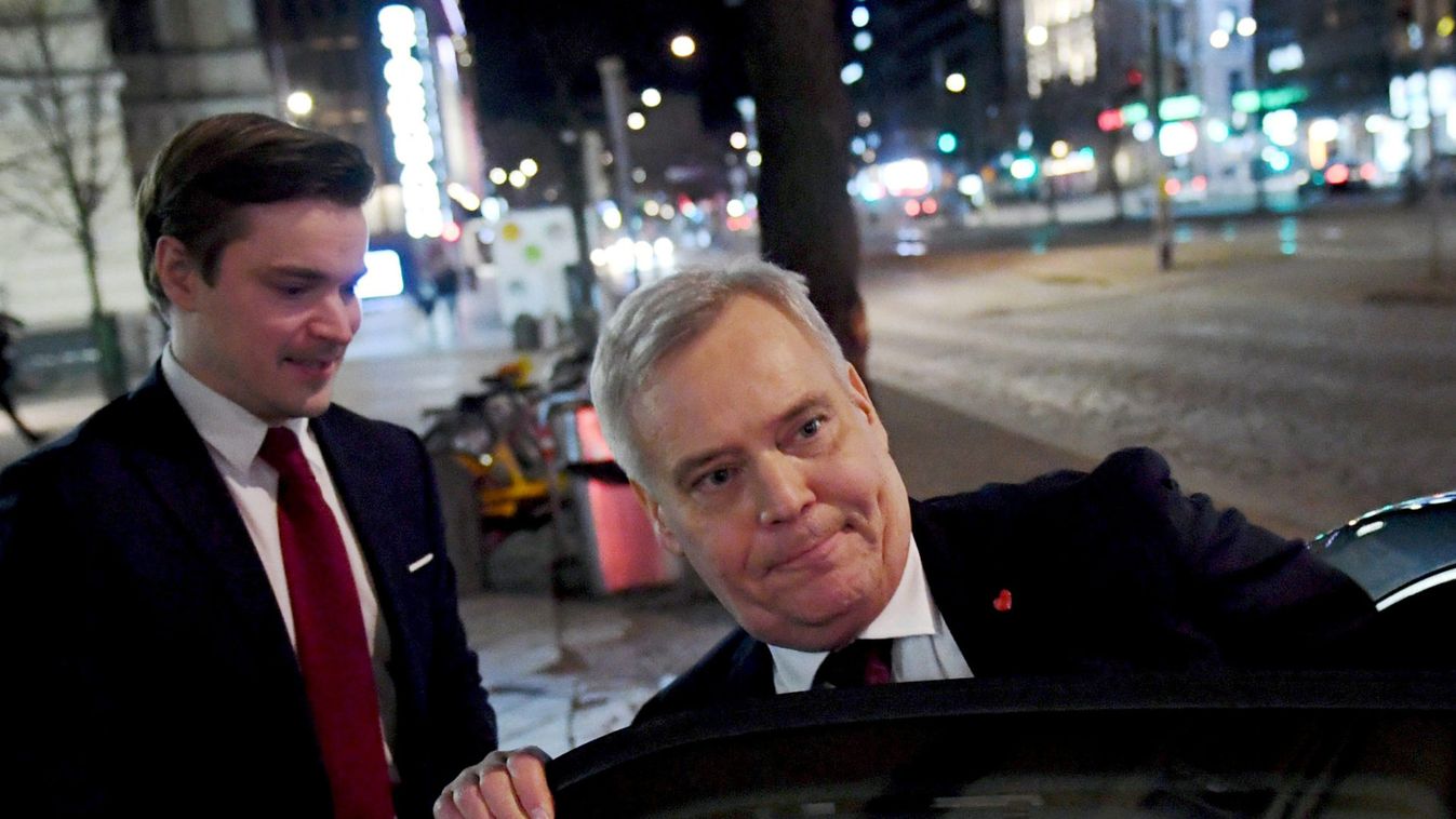 Chairman of The Finnish Social Democratic Party Antti Rinne leaves the Party's election party in Helsinki