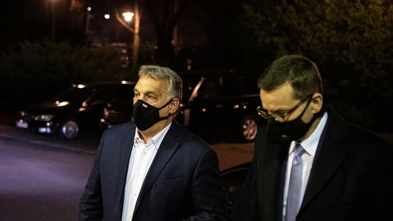 Orbán Viktor magyar kormányfő és Mateusz Morawiecki lengyel miniszterelnök