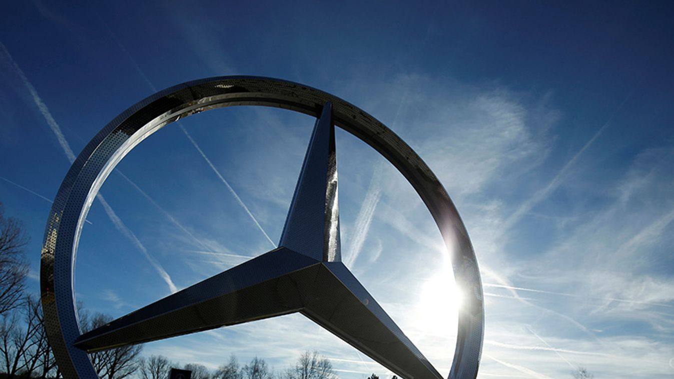 A Mercedes Benz logo is pictured at a customer center at the Mercedes Benz factory in Sindelfingen