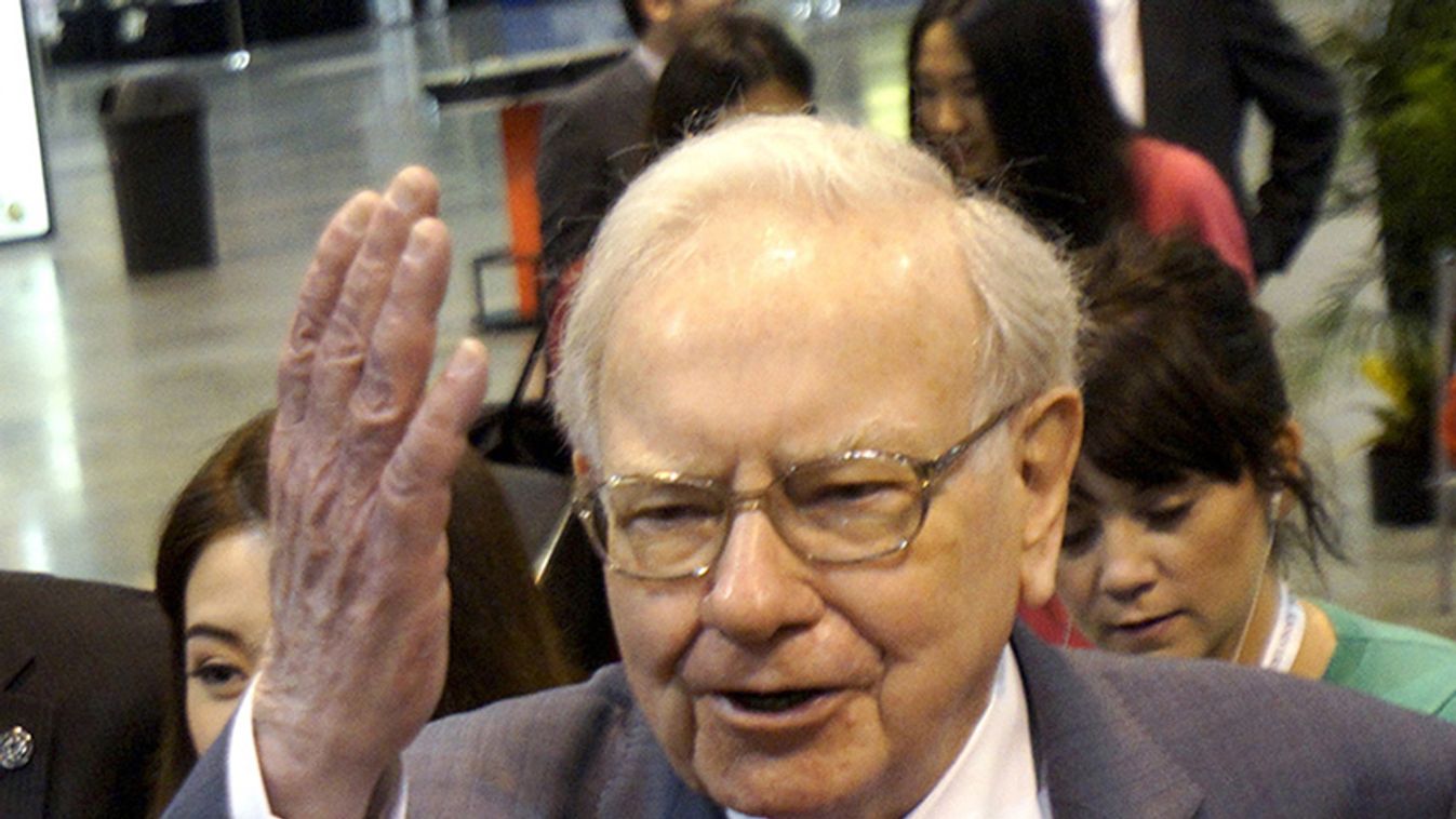 Berkshire Hathaway CEO Warren Buffett gestures prior to the company's annual meeting in Omaha



