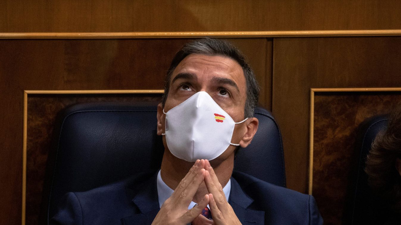 Spanish Prime Minister Pedro Sanchez attends a no confidence motion at Parliament in Madrid