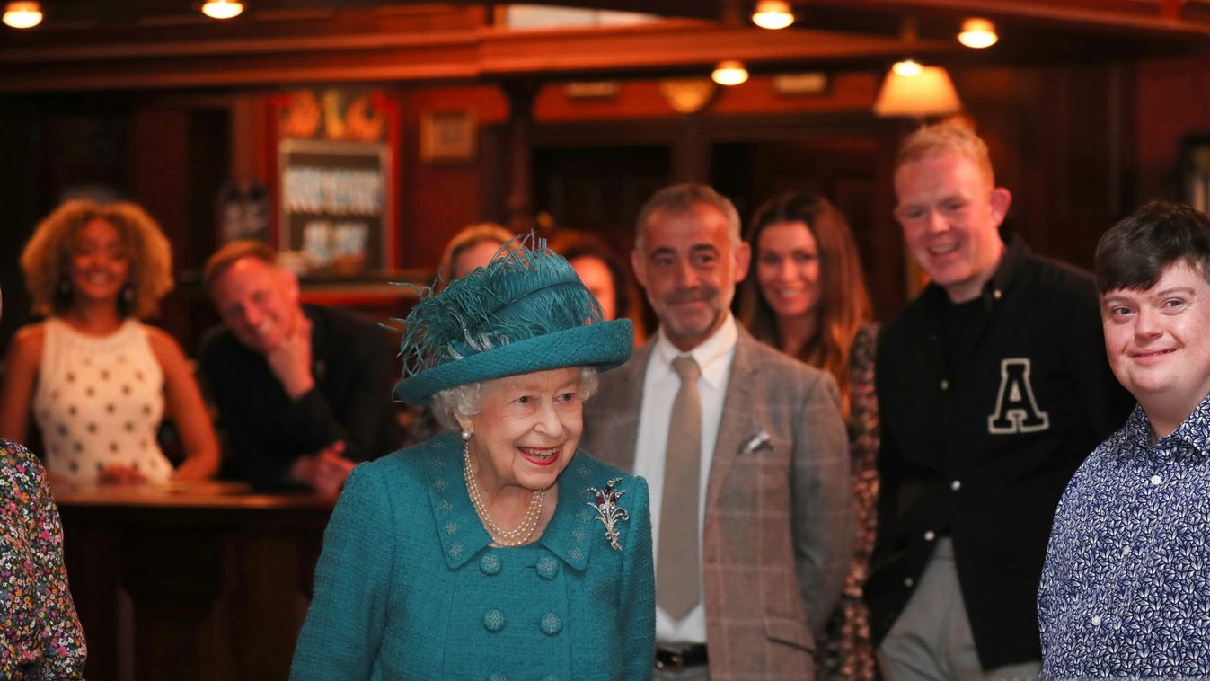 Britain's Queen Elizabeth visits the set of the TV series 'Coronation Street', in Manchester