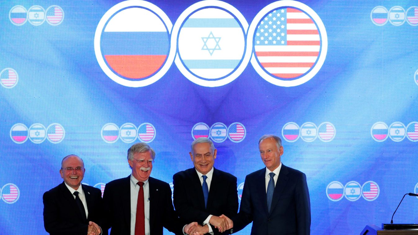 Israeli Prime Minister Benjamin Netanyahu chairs a trilateral meeting between American, Israeli and Russian top security advisers in Jerusalem