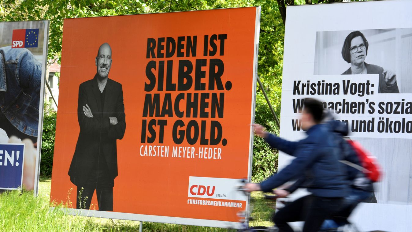 Election posters are seen in Bremen