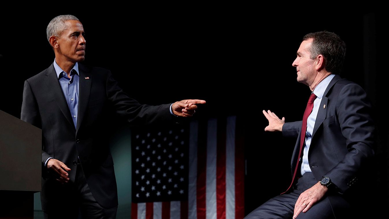 Obama campaigns in support of Northam at a rally with supporters in Richmond, Virginia