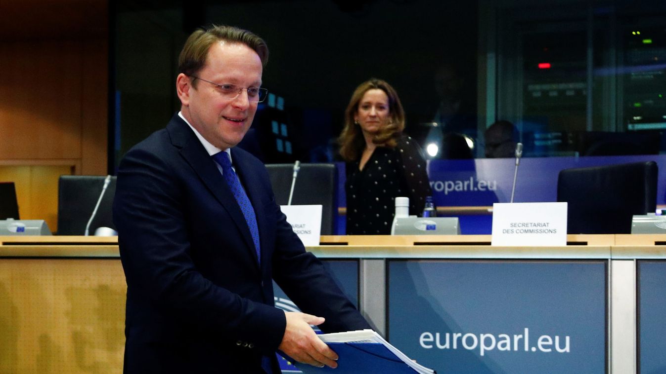 Oliver Varhelyi attends his hearing before the European Parliament in Brussels