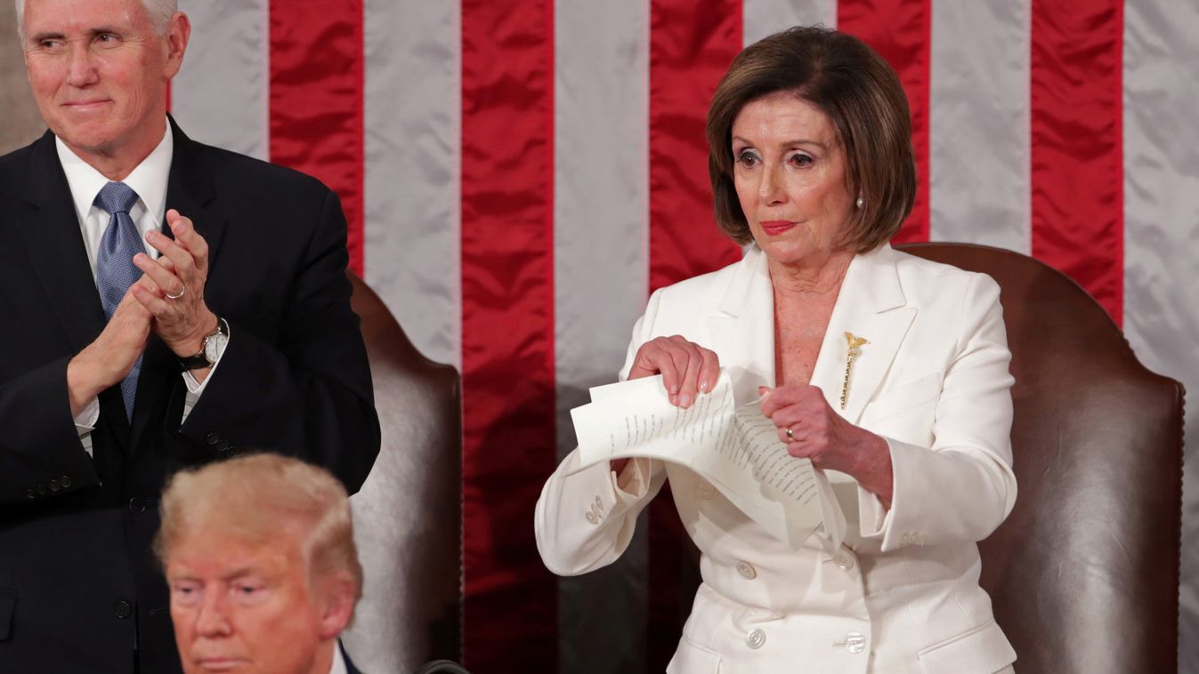 Speaker of the House Nancy Pelosi (D-CA) rips up the speech of U.S. President Donald Trump in Washington