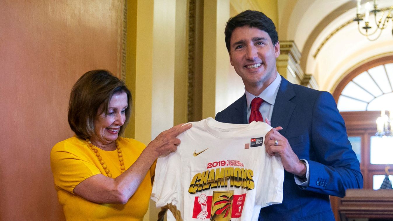U.S. House Speaker Nancy Pelosi (D-CA) meets with Canada's Prime Minister Justin Trudeau