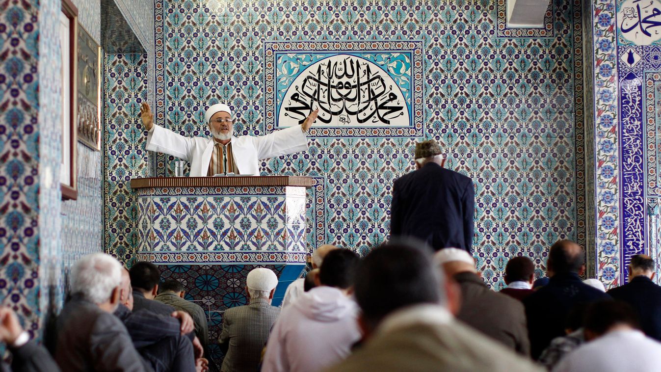 Imam holds Friday prayers at Centrum Mosque in Hamburg
