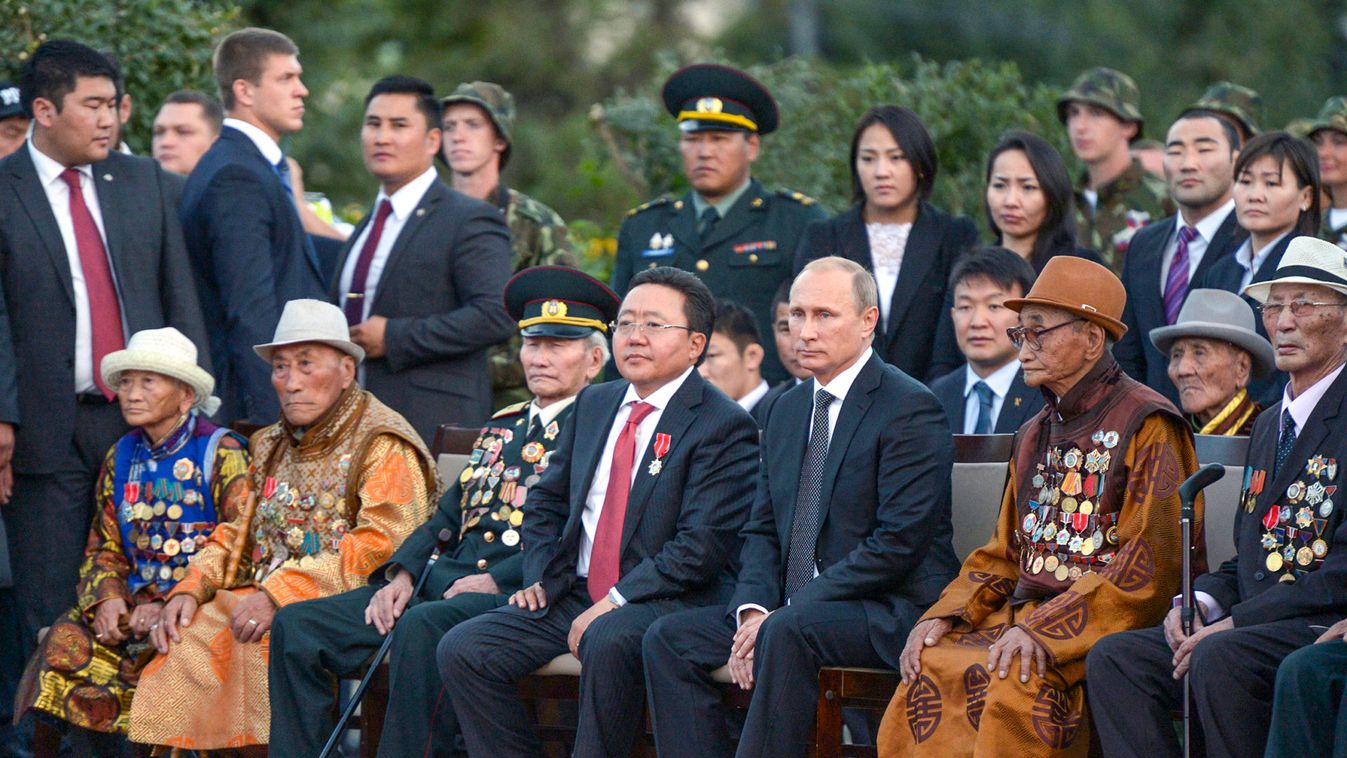 Russia's President Putin and his Mongolian counterpart Elbegdorj take part in festivities to mark the 75th anniversary of the victory in the Battle of Khalkhin Gol in Ulan Bator