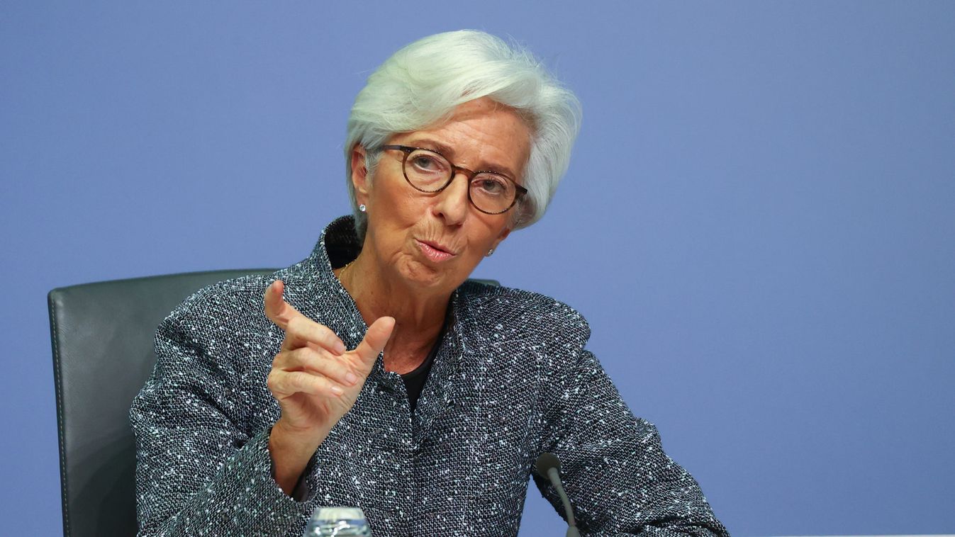 European Central Bank (ECB) President Christine Lagarde gestures during a news conference on the outcome of the meeting of the Governing Council, in Frankfurt
