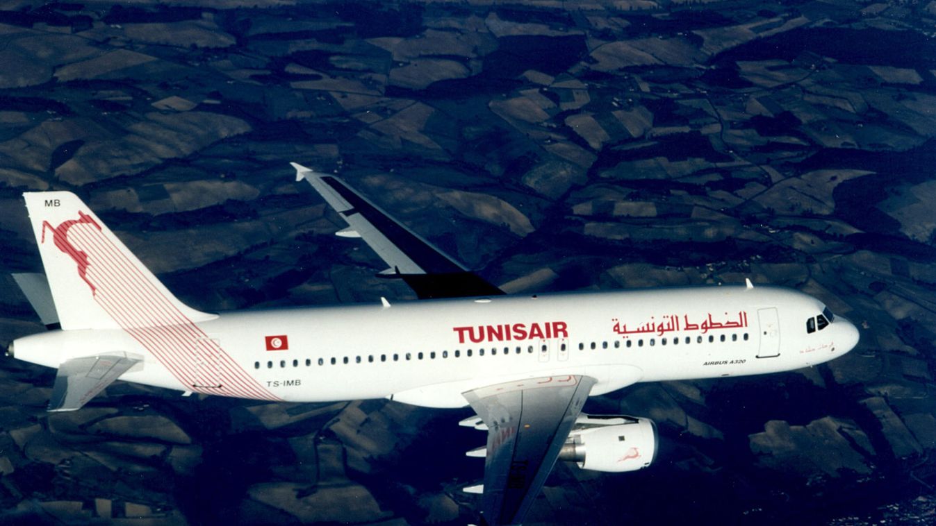 Tunisia airlines Tunisair Airbus A320 in flight...
