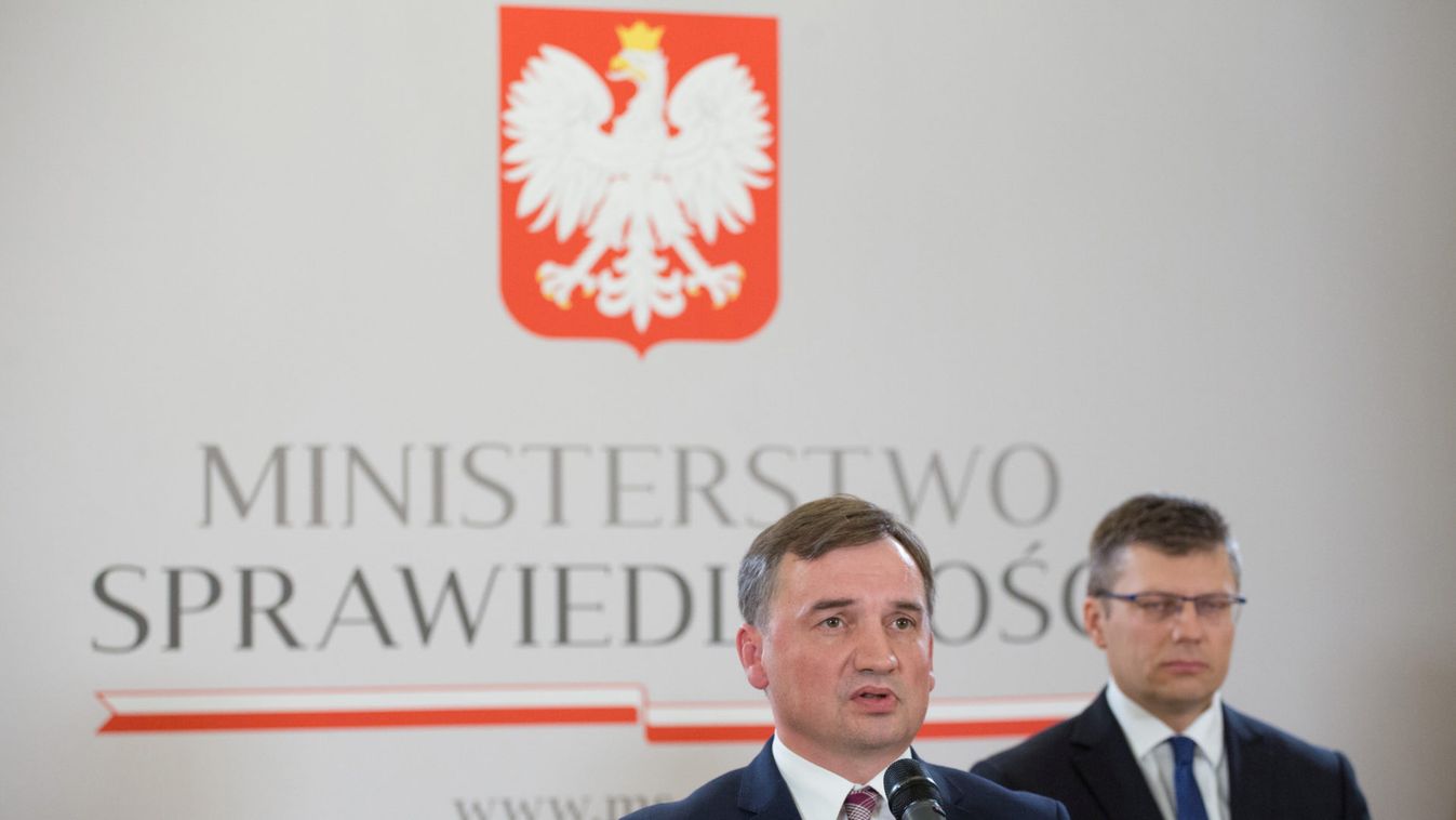 Polish Minister of Justice Zbigniew Ziobro attends press conference amid coalition tension in Warsaw