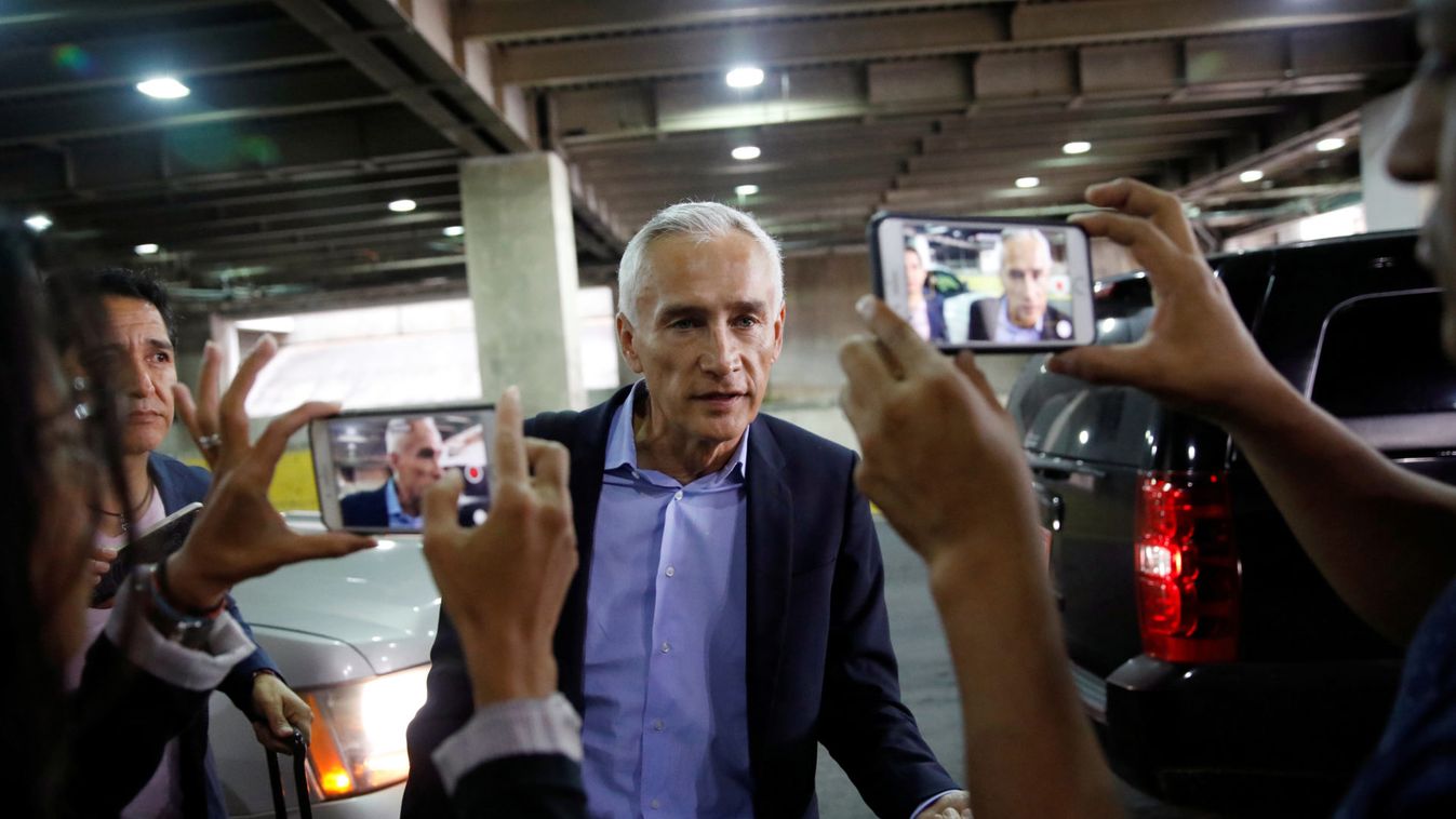 Jorge Ramos, anchor of Spanish-language U.S. television network Univision, talks to the media as he prepares to leave the country at Simon Bolivar international airport, in Caracas