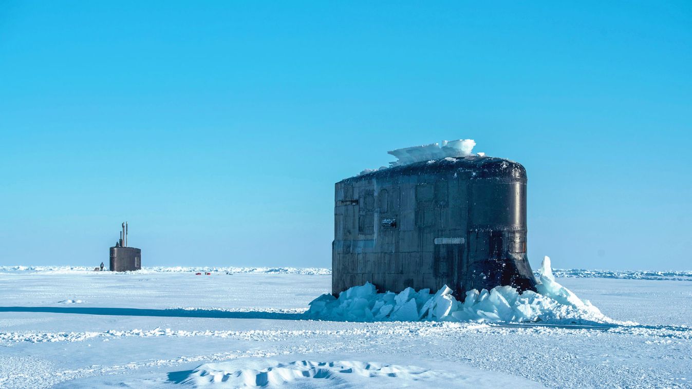 U.S. Navy submarines break through sea ice during ICEX 2018 exercises