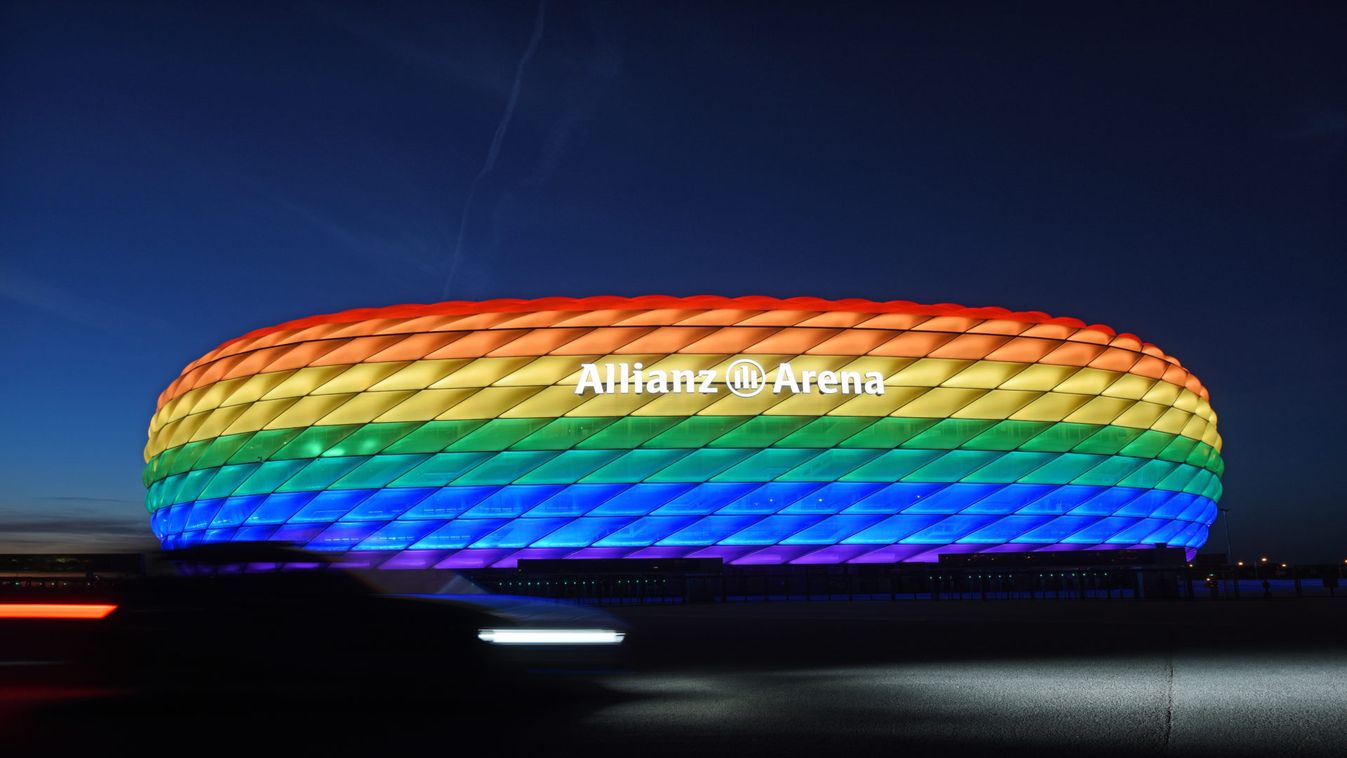 Allianz Arena in rainbow colours