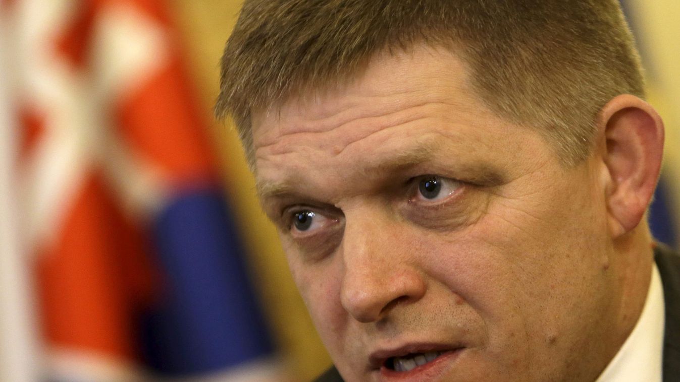 Slovakia's Prime Minister Robert Fico speaks during an interview with Reuters in Bratislava
