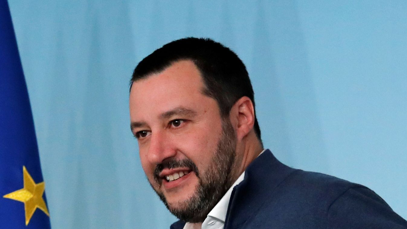 Italy's Interior Minister Matteo Salvini arrives to attend a news conference regarding the return of former leftist guerrilla Cesare Battisti, in Rome