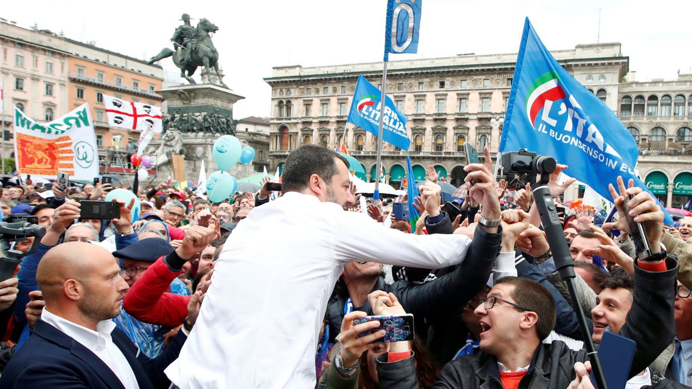 Rally of European nationalist and far-right parties ahead of EU parliamentary elections in Milan