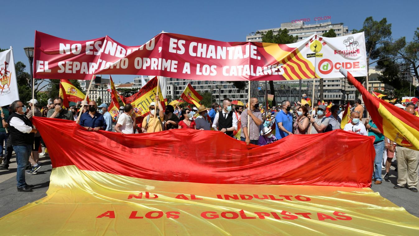 Rally in Madrid against possible pardon for imprisoned Catalan pro-independent leaders