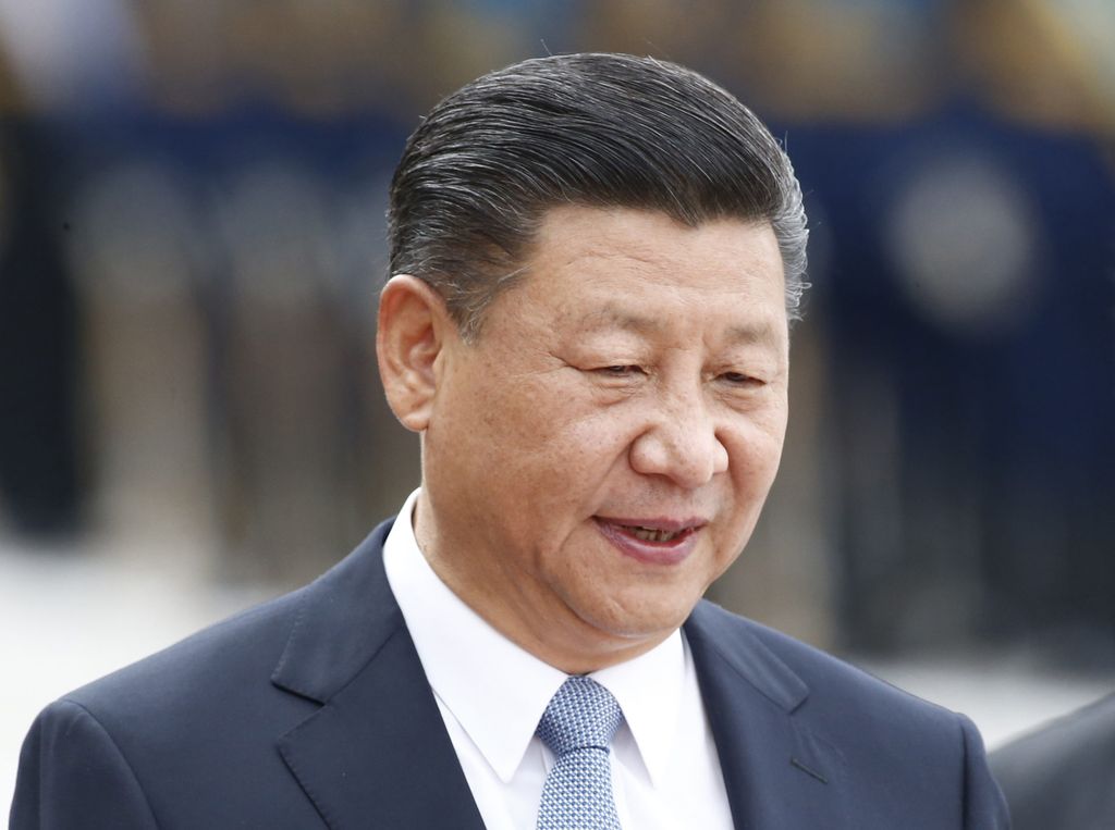 Chinese President Xi Jinping takes part in welcoming ceremony upon his arrival at Moscow's Vnukovo airport