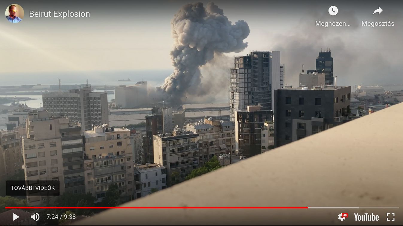 Az erkélyéről videózta végig a bejrúti robbanást a magyar szemtanú