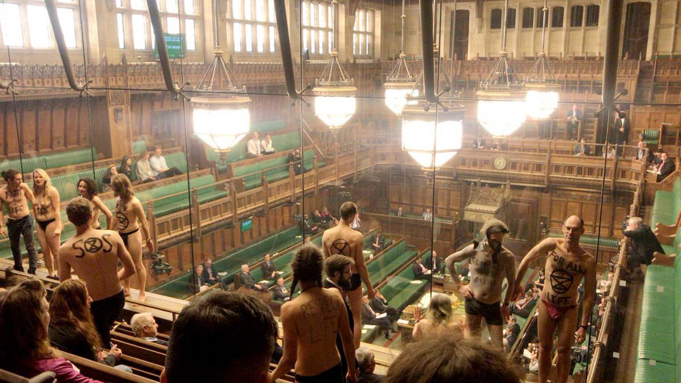 Extinction Rebellion activists stripped off in House of Commons public gallery