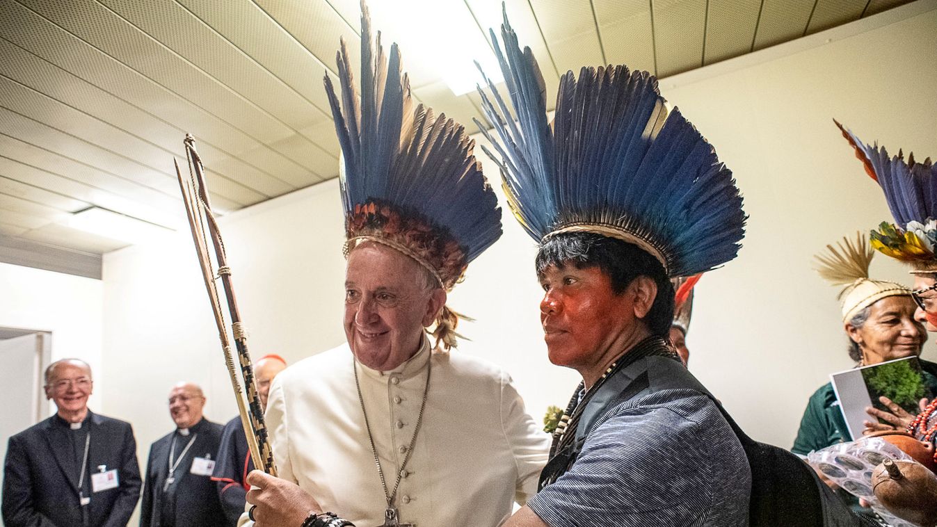 Pope Francis meets with Indigenous Community of Amazonia at the Vatican