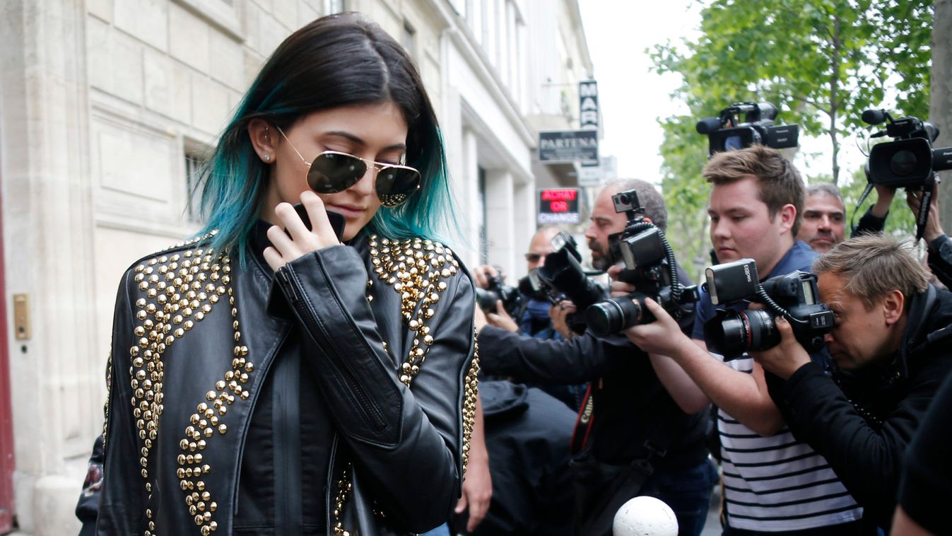 Kylie Jenner leaves an apartment building in Paris