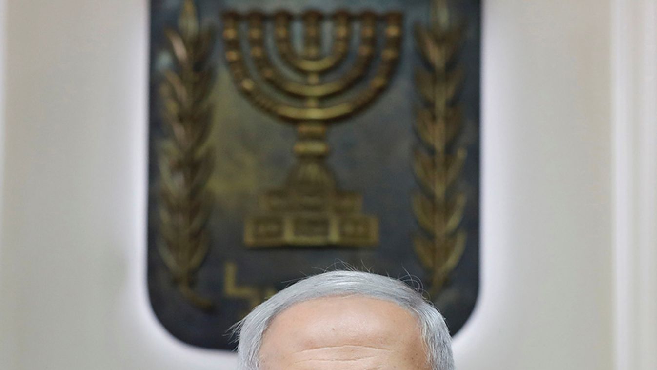 Israeli Prime Minister Benjamin Netanyahu attends the weekly cabinet meeting at his office in Jerusalem