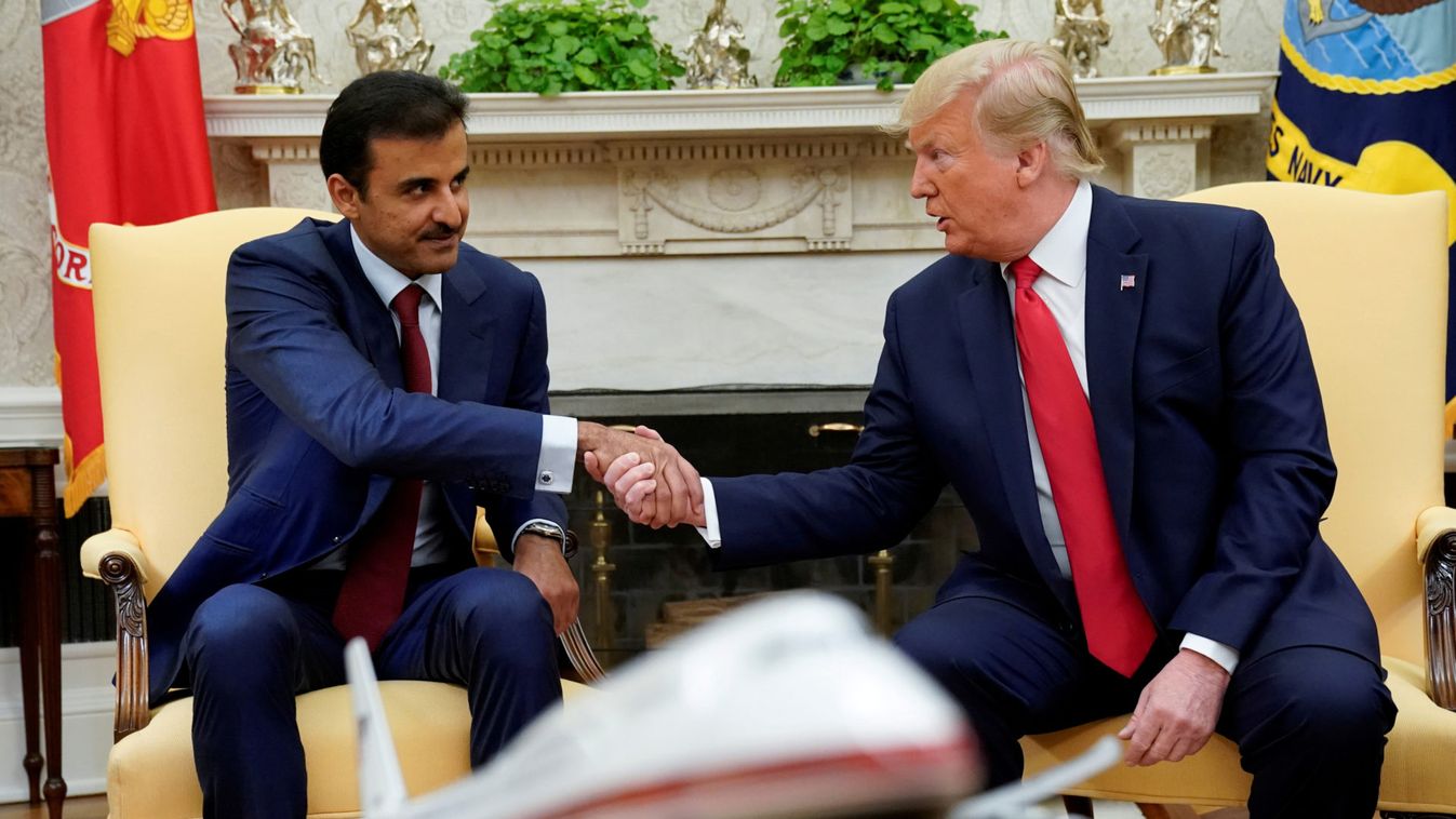 Trump meets Qatar Emir Sheikh Tamim bin Hamad Al-Thani at the White House in Washington