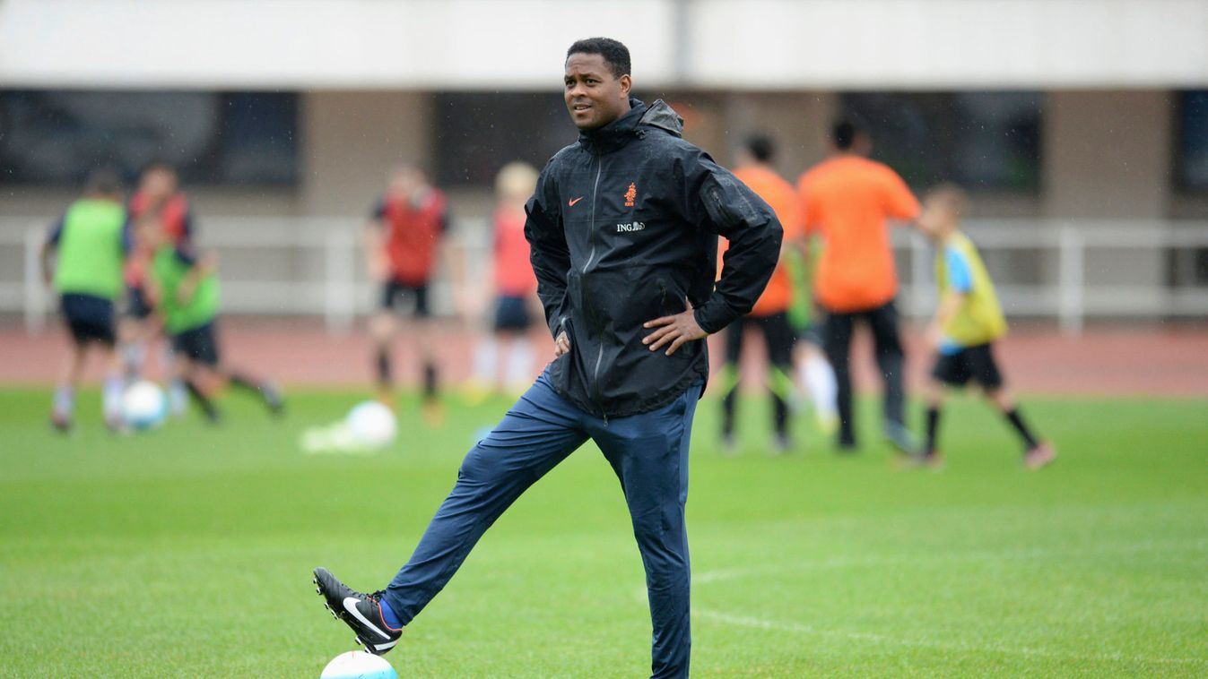 Coach Kluivert of Dutch national soccer team during training session before game against China, in Beijing