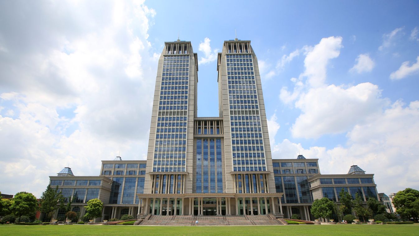 The academic building of Fudan University is seen in shanghai