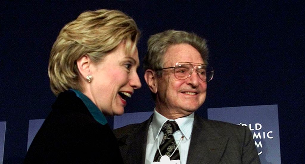 HILLARY CLINTON AND GEORGE SOROS AT WORLD ECONOMIC FORUM.