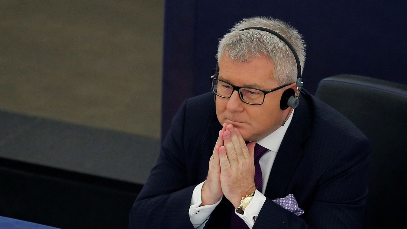Polish Member of the European Parliament Czarnecki takes part in a voting session at the European Parliament in Strasbourg