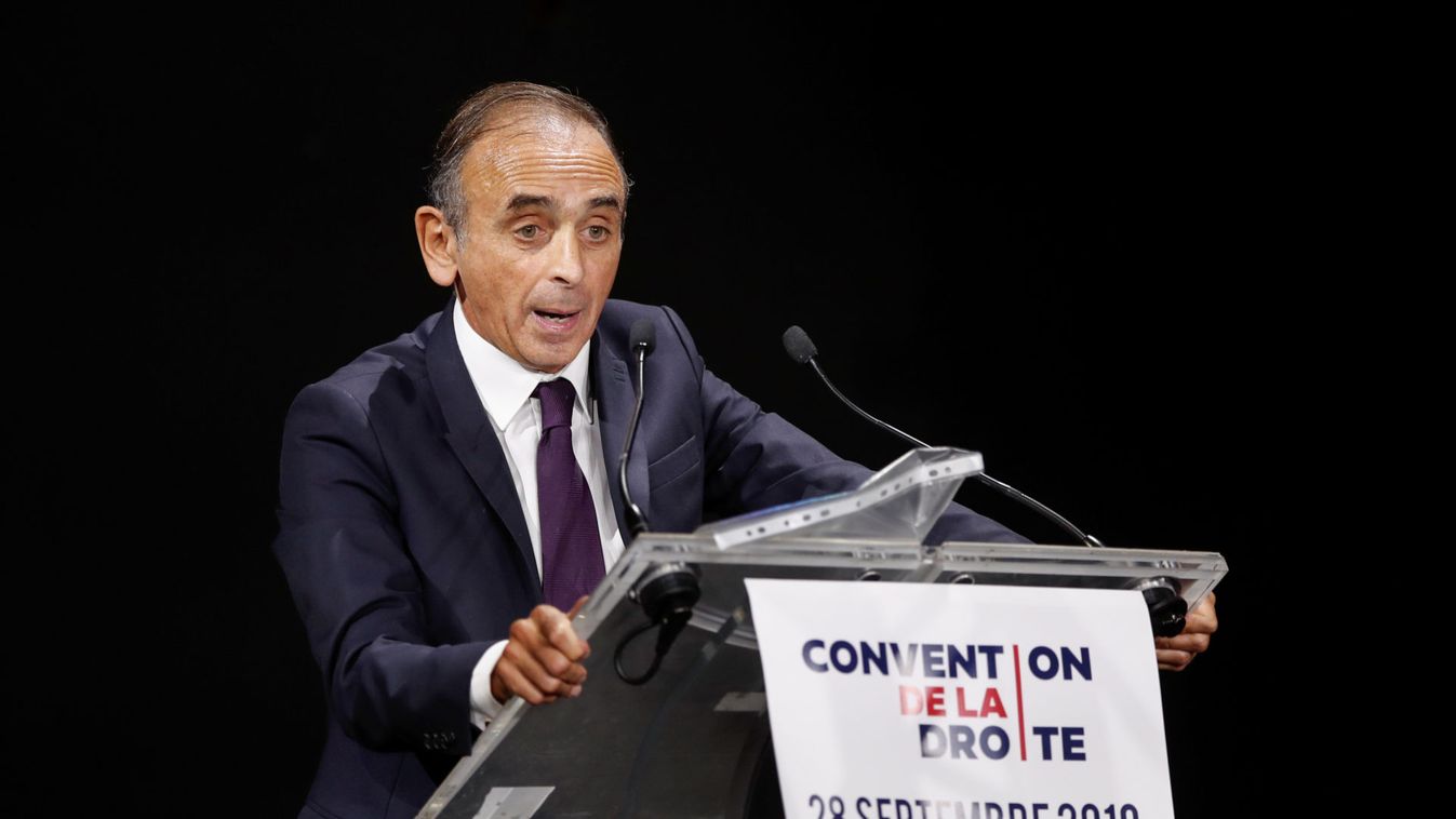 French Political columnists Eric Zemmour delivers a speech during the Convention de la Droite meeting in Paris