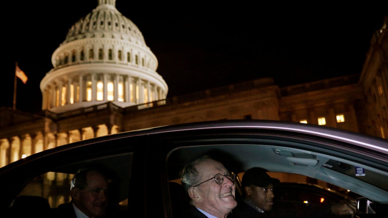 U.S. Senator Lamar Alexander exits the Trump impeachment trial in Washington