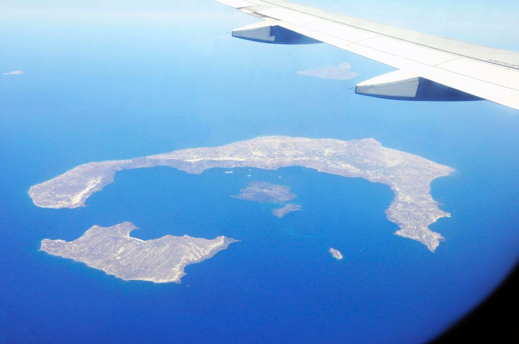 Tájkép - Szantorini - Repülõvel Görögország felett