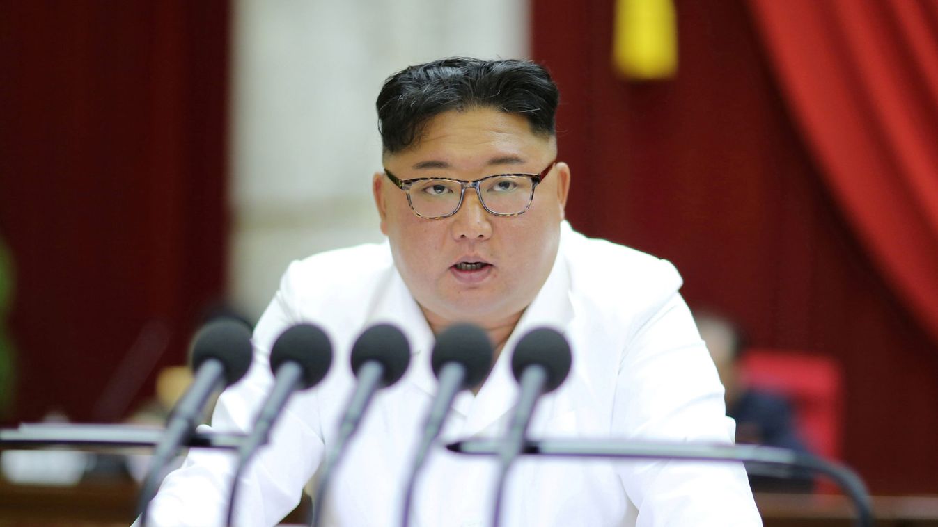 North Korean leader Kim Jong Un speaks during the 5th Plenary Meeting of the 7th Central Committee of the Workers' Party of Korea