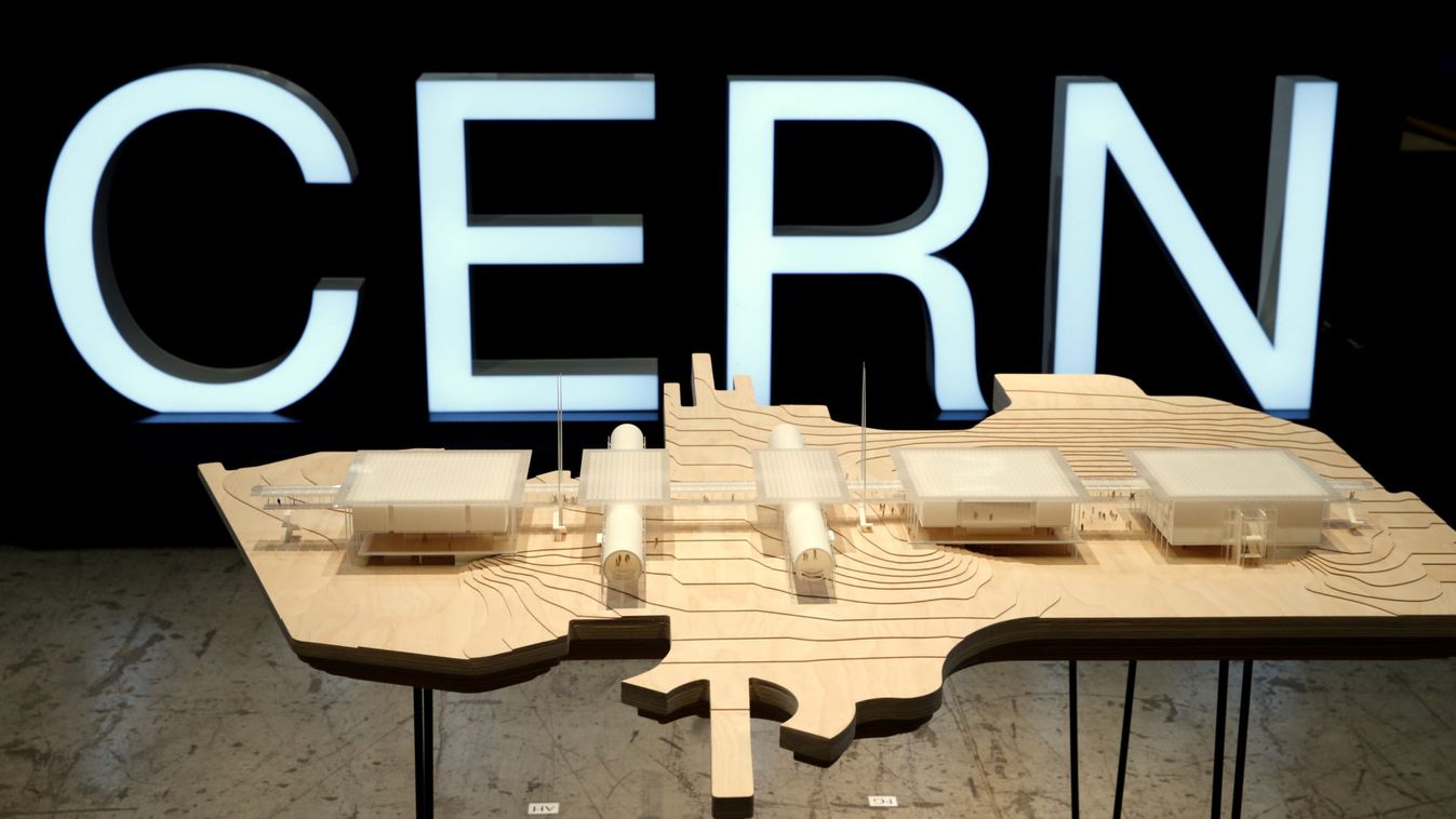 A mock up of the Science Gateway by architet Renzo Piano is pictured during the presentation at the CERN in Meyrin near Geneva