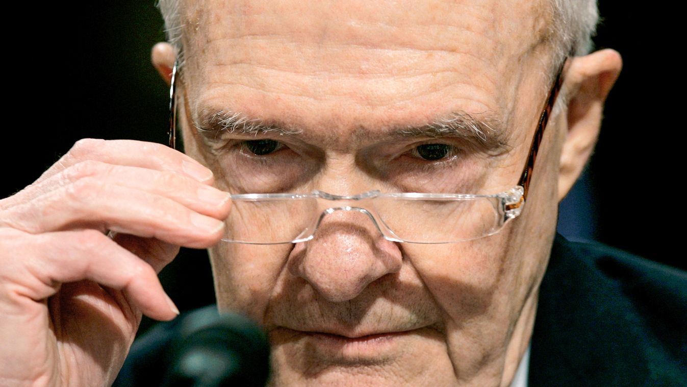 File photo of former National Security Advisor Brent Scowcroft testifing before the Senate Foreign Relations Committee on Capitol Hill in Washington