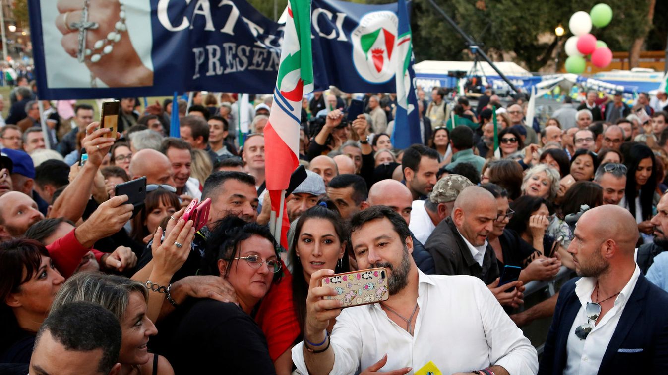 Italy's League Party holds an anti-government demonstration in Rome